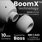 Boult Z40 with Zen ENC Mic, 60H Battery Life, Low Latency Gaming, Made In India, 5.3 Bluetooth Headset (White, In the Ear)