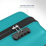 Safari Pentagon Pro 8 Wheels Set of 3 (Cabin + Medium + Large) Trolley Bags, Hard Case Polypropylene, 360º Wheeling Luggage, Suitcase for Travel, Cyan